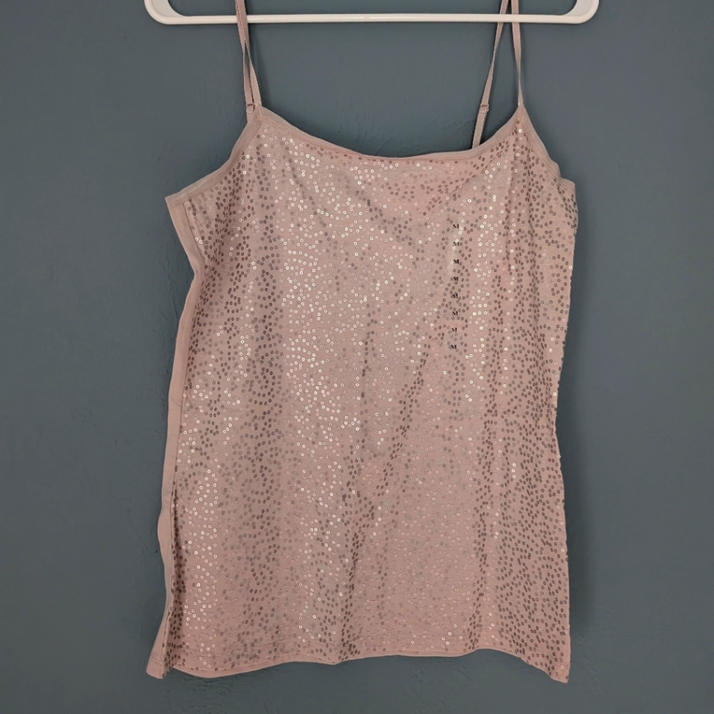 Ann Taylor Pink Sequined Camisole M NWT